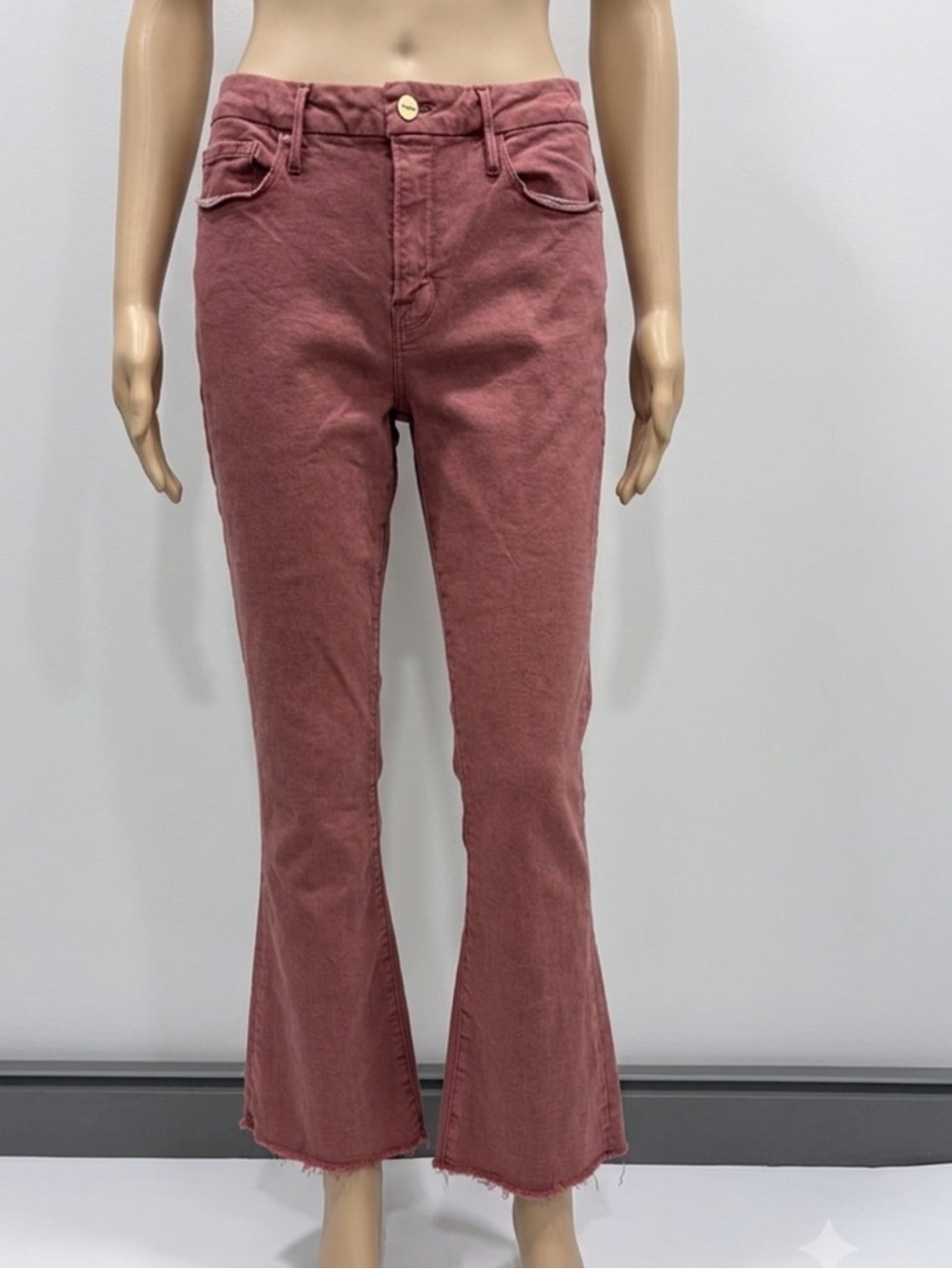FRAME Le Crop Mini Boot Jeans Washed Redwood 32